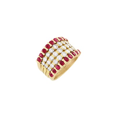 Lot 314 - Gold and Diamond Ring and Ruby Jacket