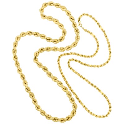 Lot 63 - Two Gold Chain Necklaces