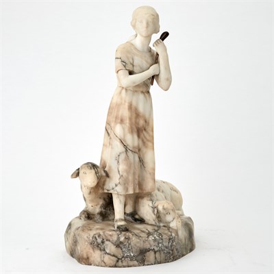 Lot 340 - R. Schmotz-Metzner Alabaster Figure of a...
