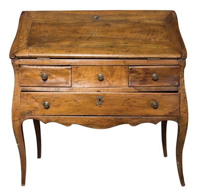 Lot 364 - Provincial Louis XV Walnut Bureau en Pente...