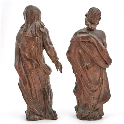 Lot 1063 - Two Continental Carved Walnut Figures of...