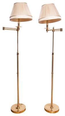 Lot 125 - Pair of Brass Finish Telescopic and Swivel Arm...