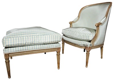 Lot 153 - Louis XVI Style Parcel Gilt and Gray Painted...