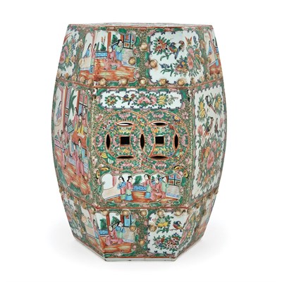 Lot 202 - Chinese Rose Medallion Porcelain Hexagonal...