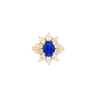 Lot 402 - Gold, Sapphire and Diamond Ring, Asprey, France