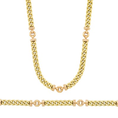 Lot 315 - Two-Color Gold Necklace and Bracelet