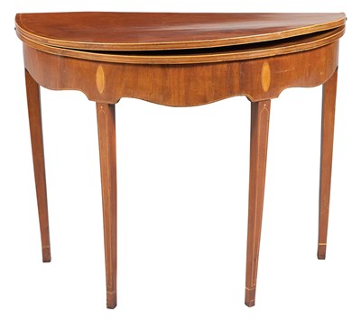 Lot 327 - Georgian Style Mahogany D-Shaped Card Table...