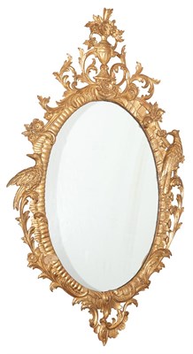 Lot 328 - George III Style Giltwood Oval Mirror Height...