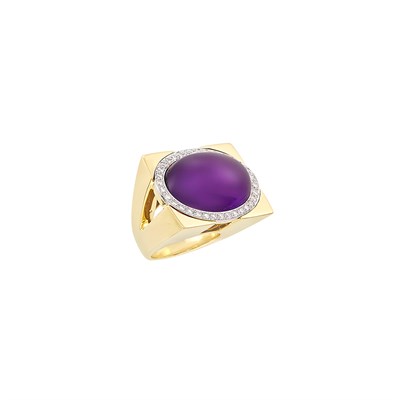 Lot 433 - Gold, Platinum, Amethyst and Diamond Ring, David Webb