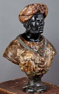Lot 524 - Italian Pietra Dura Bust of a Blackamoor 18th...