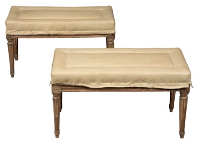 Lot 549 - Pair of Louis XVI Beechwood Benches by Jacques...