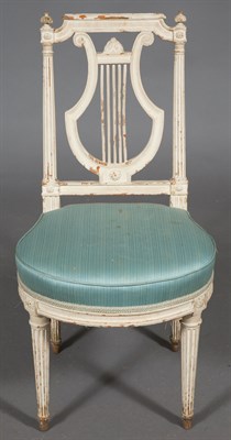 Lot 548 - Set of Three Louis XVI White-Painted Side...