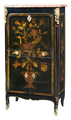 Lot 542 - Transitional Louis XV/XVI Black Lacquer,...