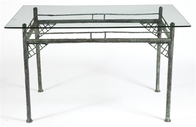 Lot 345 - Louis Cane Patinated-Bronze and Glass Table...