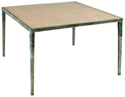 Lot 344 - Louis Cane Patinated-Bronze and Oak Dining...