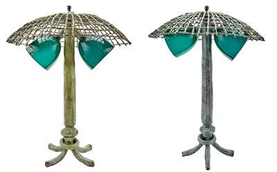 Lot 343 - Two Louis Cane Green Patinated-Bronze Tree...