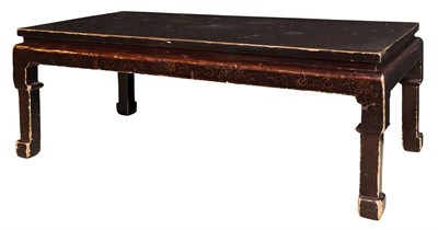 Lot 166 - Chinoiserie Decorated Brown Lacquered Low...