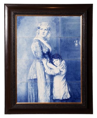 Lot 163 - Delft Blue and White Twelve Tile Picture Panel...