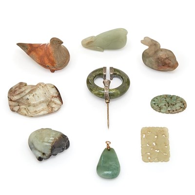 Lot 196 - Group of Chinese Jade and Hardstone Articles;...