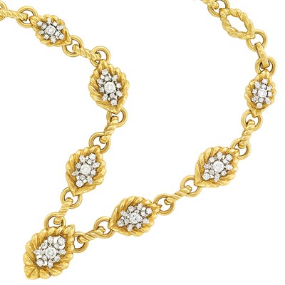 Lot 325 - Gold, Platinum and Diamond Necklace with Interchangeable Center Section, David Webb