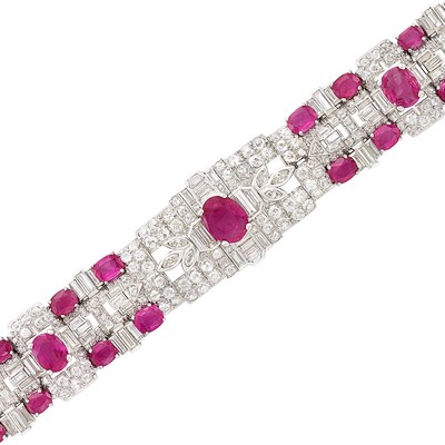 Lot 271 - Platinum, Ruby and Diamond Bracelet, Tiffany & Co.