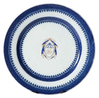 Lot 185 - Chinese Export Porcelain Armorial Plate with a...