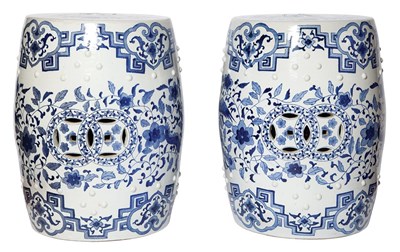 Lot 181 - Pair of Chinese Blue and White Ceramic...
