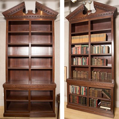 Lot 222 - Pair of George II Style Mahogany Bookcases...