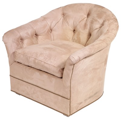 Lot 432 - Tufted Upholstered Suede Club Chair