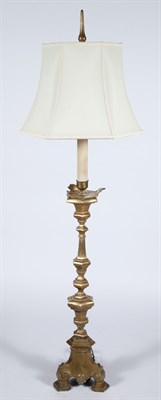 Lot 358 - Continental Brass Altar Stick Floor Lamp...