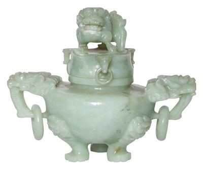 Lot 199 - Chinese Celadon Serpentine Censer Height 6 3/4...