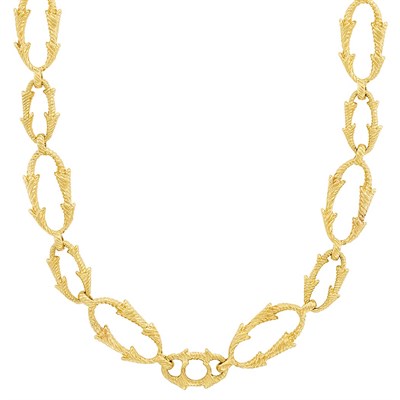 Lot 226 - Long Gold Link Chain Necklace, Peter Lindeman
