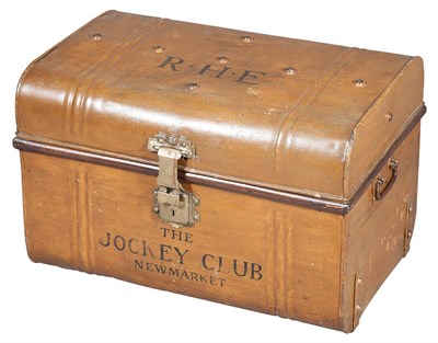 Lot 228 - Painted Metal Trunk Inscribed The Jockey Club,...