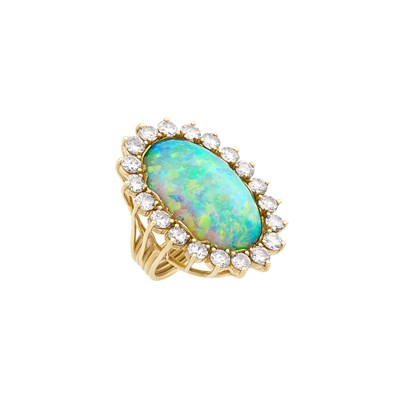 Lot 460 - Gold, Opal and Diamond Ring