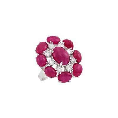Lot 81 - White Gold, Ruby and Diamond Ring