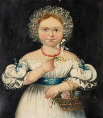 Lot 8 - American School 19th Century Young Girl with...