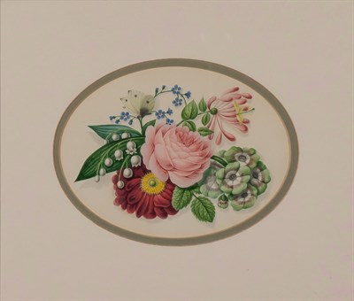 Lot 21 - Continental School Flowers: Two Watercolor on...