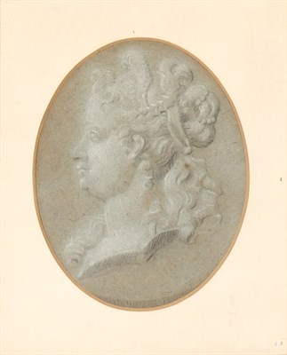 Lot 45 - French School Profiles of Ladies: Two White...