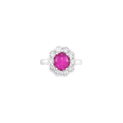 Lot 249 - Platinum, Star Ruby and Diamond Ring