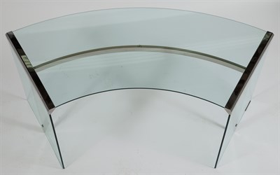 Lot 360 - Leon Rosen Glass and Chromed Metal Desk For...