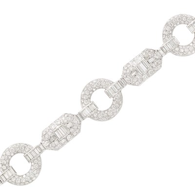Lot 428 - Platinum and Diamond Bracelet