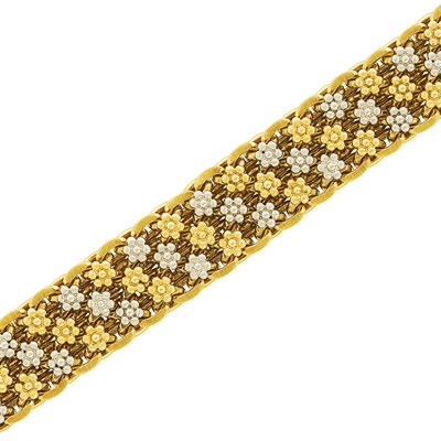 Lot 28 - Two-Color Gold Floret Bracelet, Mario Buccellati