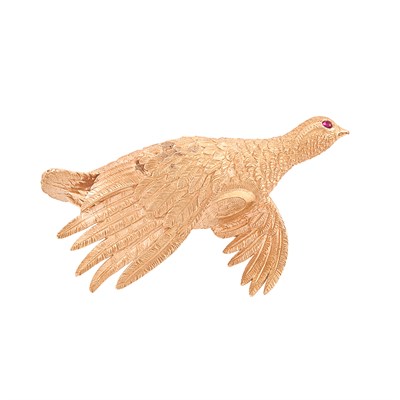 Lot 30 - Rose Gold Bird Clip-Brooch, Hermès, Paris