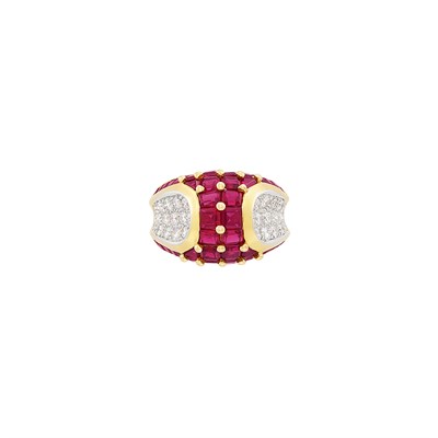 Lot 207 - Gold, Platinum, Ruby and Diamond Ring, Hammerman Brothers