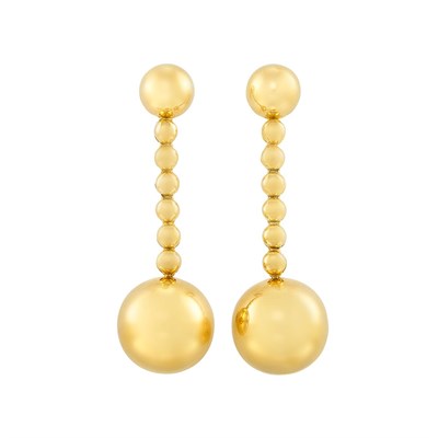 Lot 7 - Pair of Gold Ball Pendant-Earclips, de Grisogono