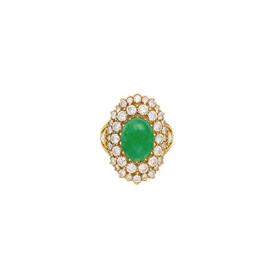 Lot 234 - Rose Gold, Jade and Diamond Ring, Buccellati