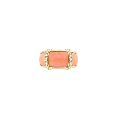 Lot 74 - Gold, Coral and Diamond Ring, Van Cleef & Arpels, France