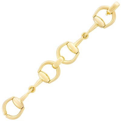 Lot 8 - Gold 'Horsebit' Link Bracelet, Gucci