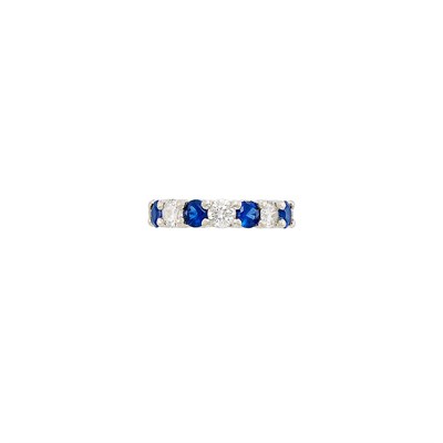 Lot 139 - Platinum, Sapphire and Diamond Band Ring