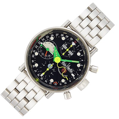 Lot 190 - Gentleman's Stainless Steel 'Krono 2 Limited Edition' Chronograph Wristwatch, Alain Silberstein, Edition 311/999